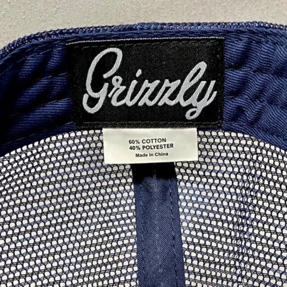 Grizzly OG Bear Sk8 Snapback Trucker Hat Blue Adjustable Embroidered Mesh Back - Picture 7 of 11